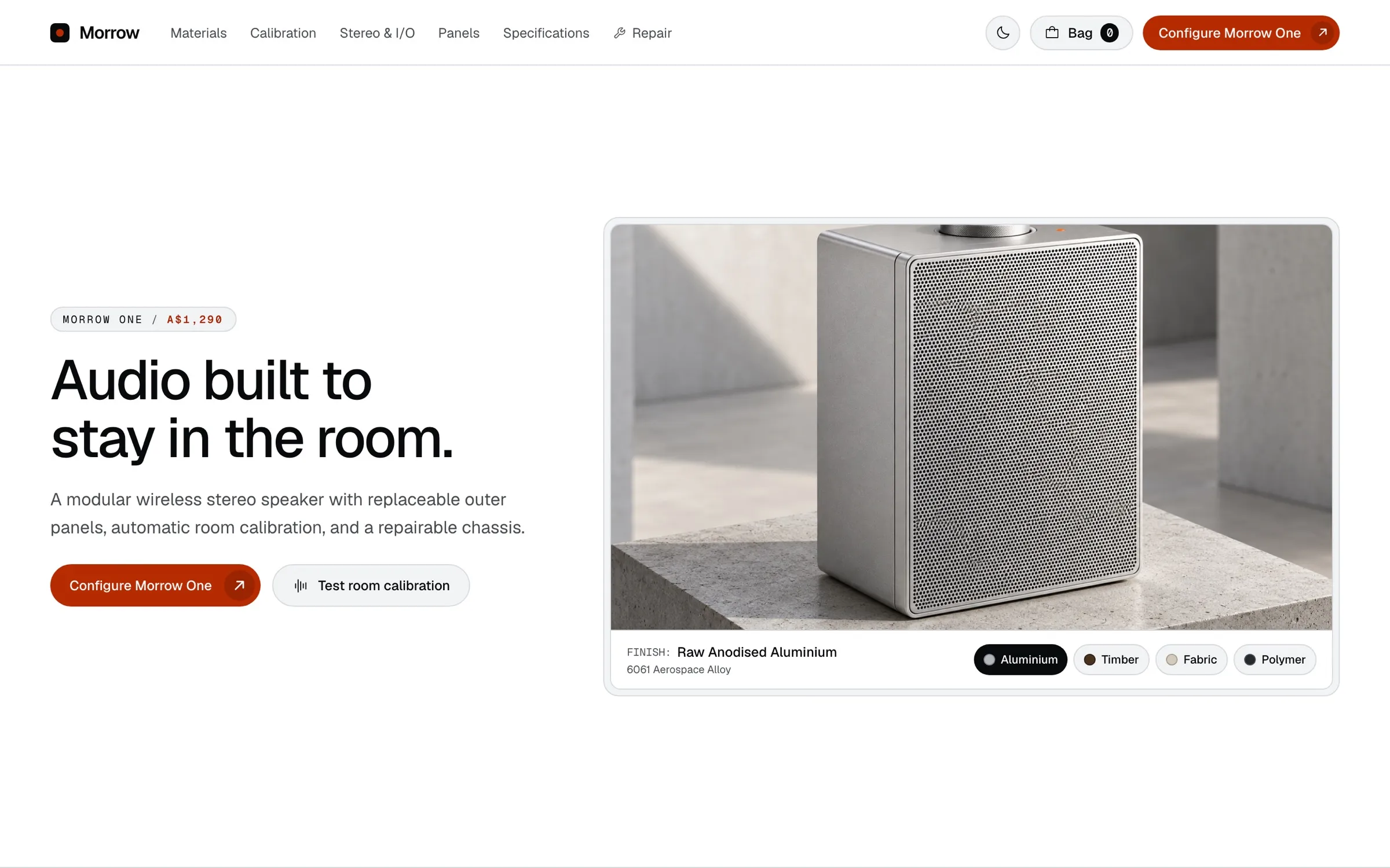 The Morrow website, desktop home page