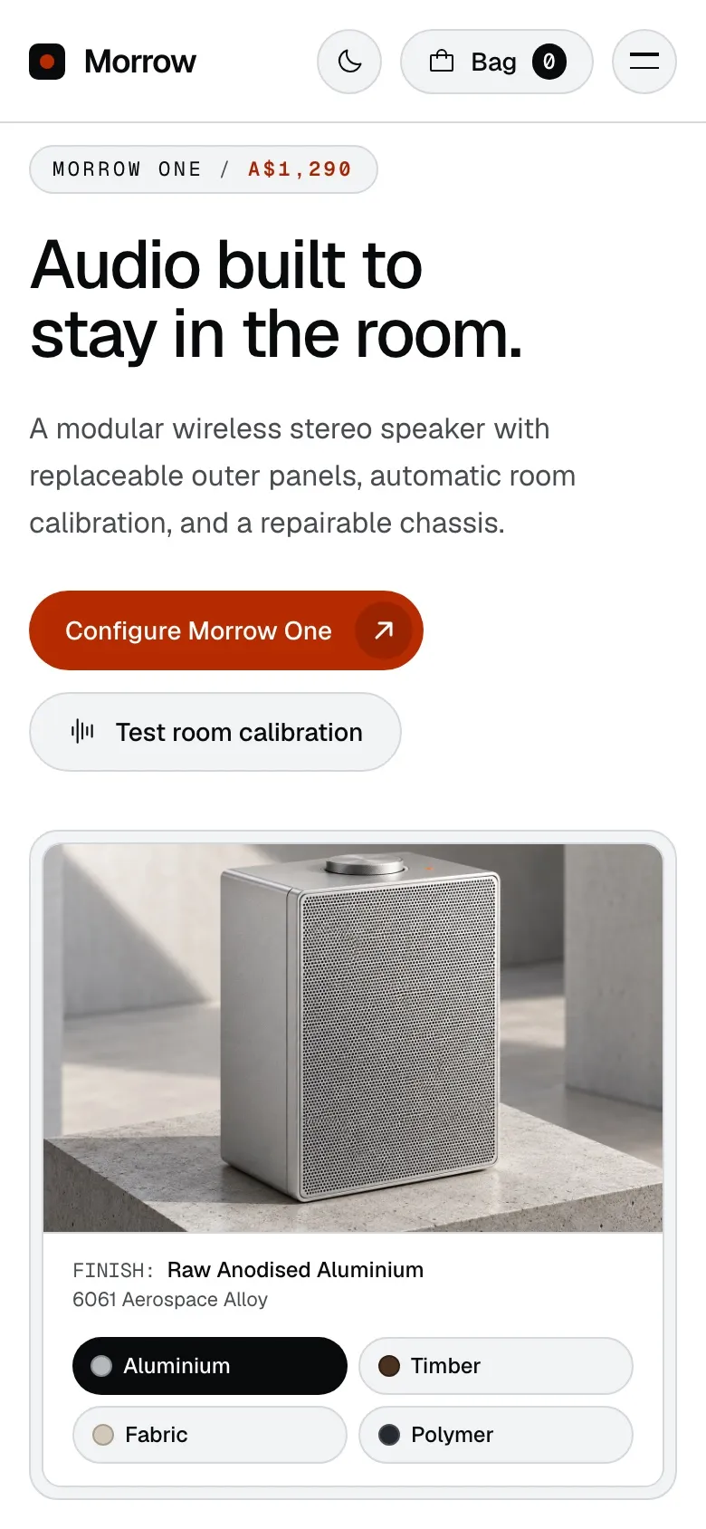 The Morrow website on a phone